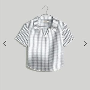 Madewell Crinkle Polo Crop Tee